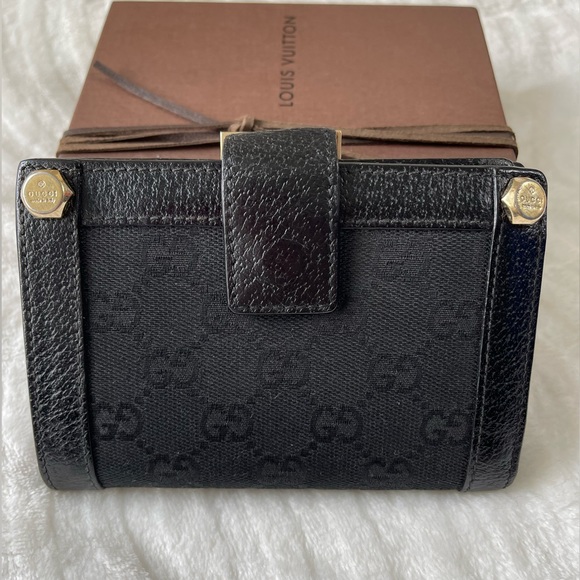 GUCCI GG compact  FRENCH canvas/leather wallet - Picture 1 of 17